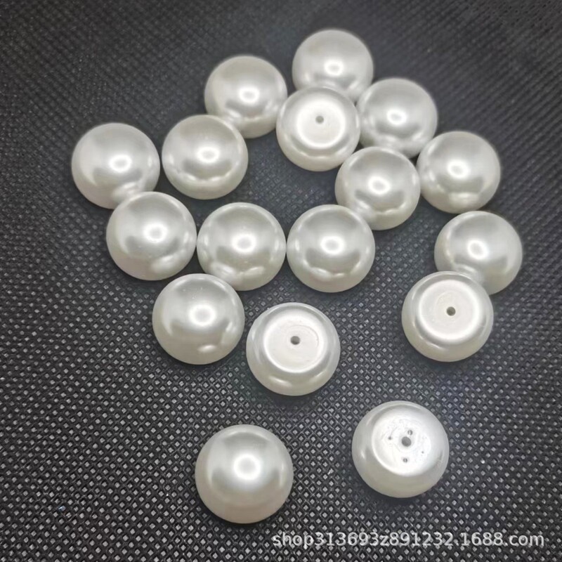 Bright bread beads abs steamed bread artificial Pearl diy handmade material flat round pearl shoes and clothing accessories jewelry accessories