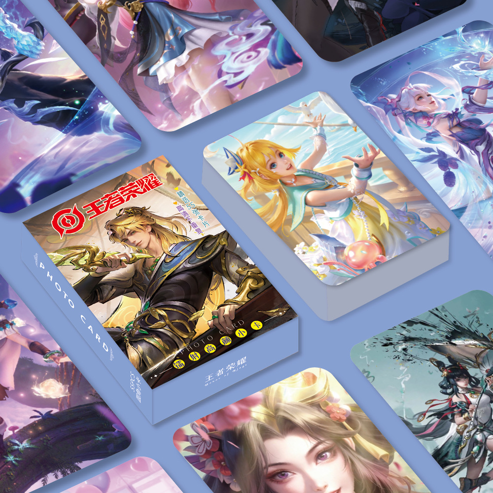 Wangzhe Rongyao Laser High-Quality Mini Card Set of 55 in a Box Game Peripheral Character 3-inch Rounded Corner Mini Cards LOMO Cards