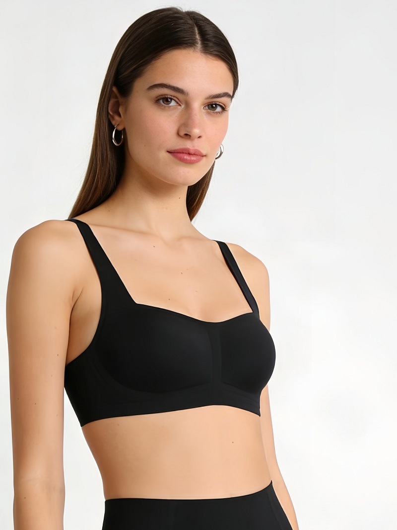 Women's Seamless Strapless Bra Foundation Smooth Soft Support Thin Jelly Square Neck Comfortable Underwear_voghion.com