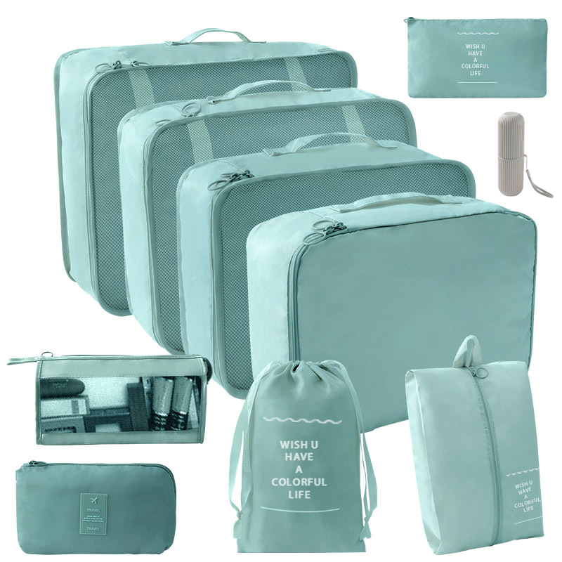 10 장 세트 [7 장 세트 + 트라이앵글 백 + 디지털 백 + 워시 컵] 레이크 블루