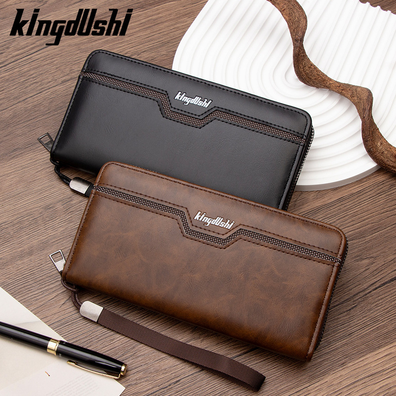 Cross-Border Men's Clutch Wallet, Large Capacity, Multi-Functional Clutch Bag, Card Storage Bag, Mobile Phone Bag, Trendy and Fashionable