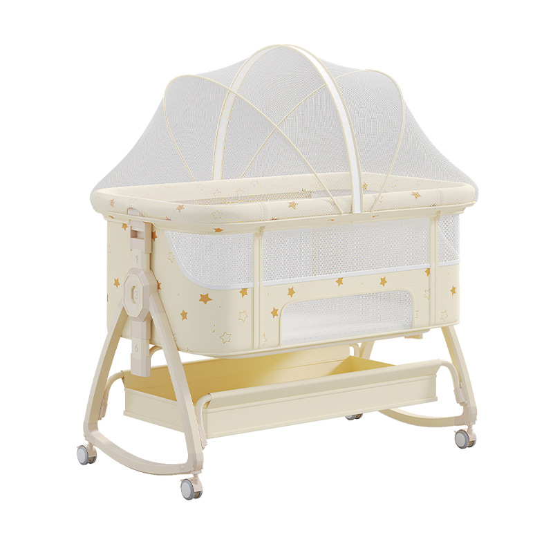 Cama para bebés, campana móvil, cuna, cama plegable portátil multifuncional, cama BB para recién nacidos, cama de empalme grande