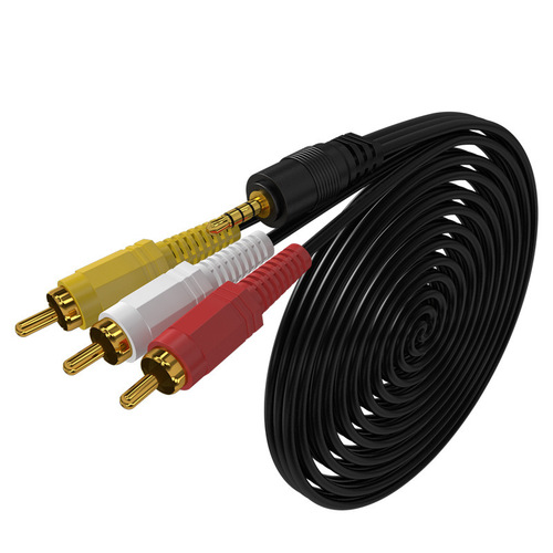 One-to-three audio cable 3.5mm to 3RCA audio cable audio and video connection cable TV box three lotus head AV cable