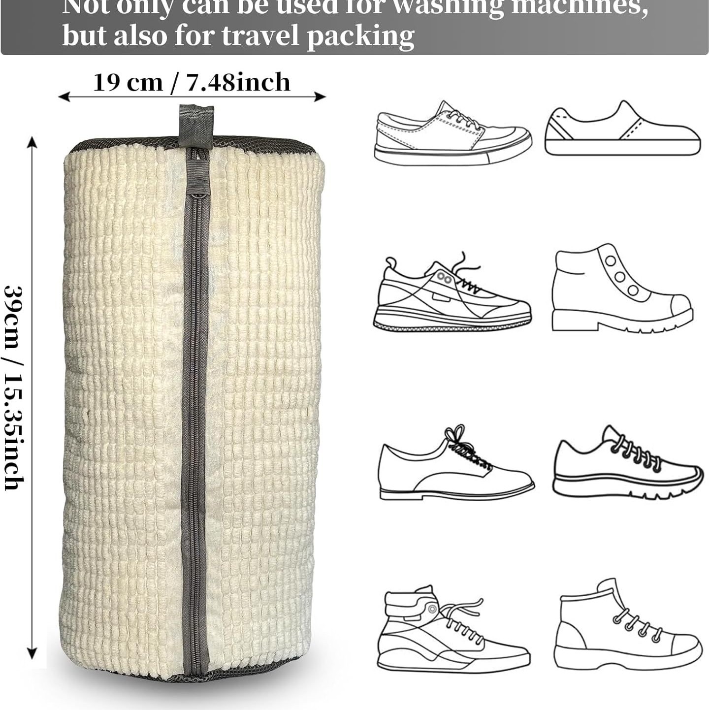 Washing Machine-Specific Shoe Washing Bag, Anti-Deformation Protective Wash Bag for Lazy People, Household Filter Thickened Shoe Washing Gadget