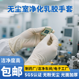 Powder-Free Purification Latex Gloves Dust-Free Workshop Clean Electronics Factory Laboratory Special Anti-Static Disposable Gloves