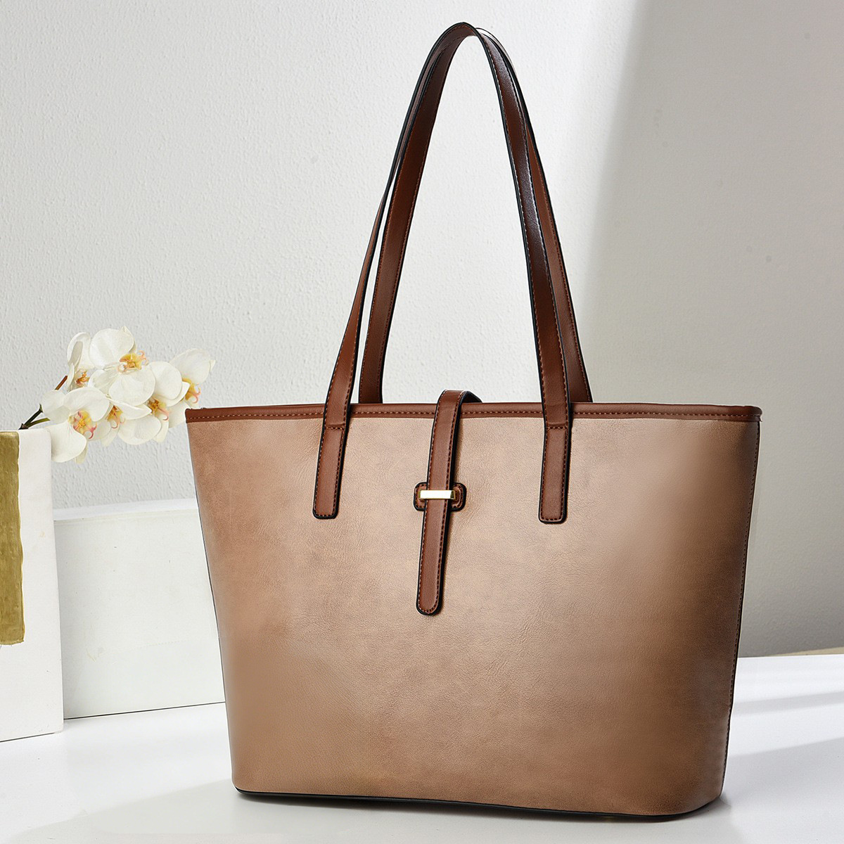 Bolso Tote Nuevo Estilo, Bolso de Mano de Color Sólido, Bolso de Axila, Bolso de Hombro de Gran Capacidad, Bolso de Mujer Más Vendido