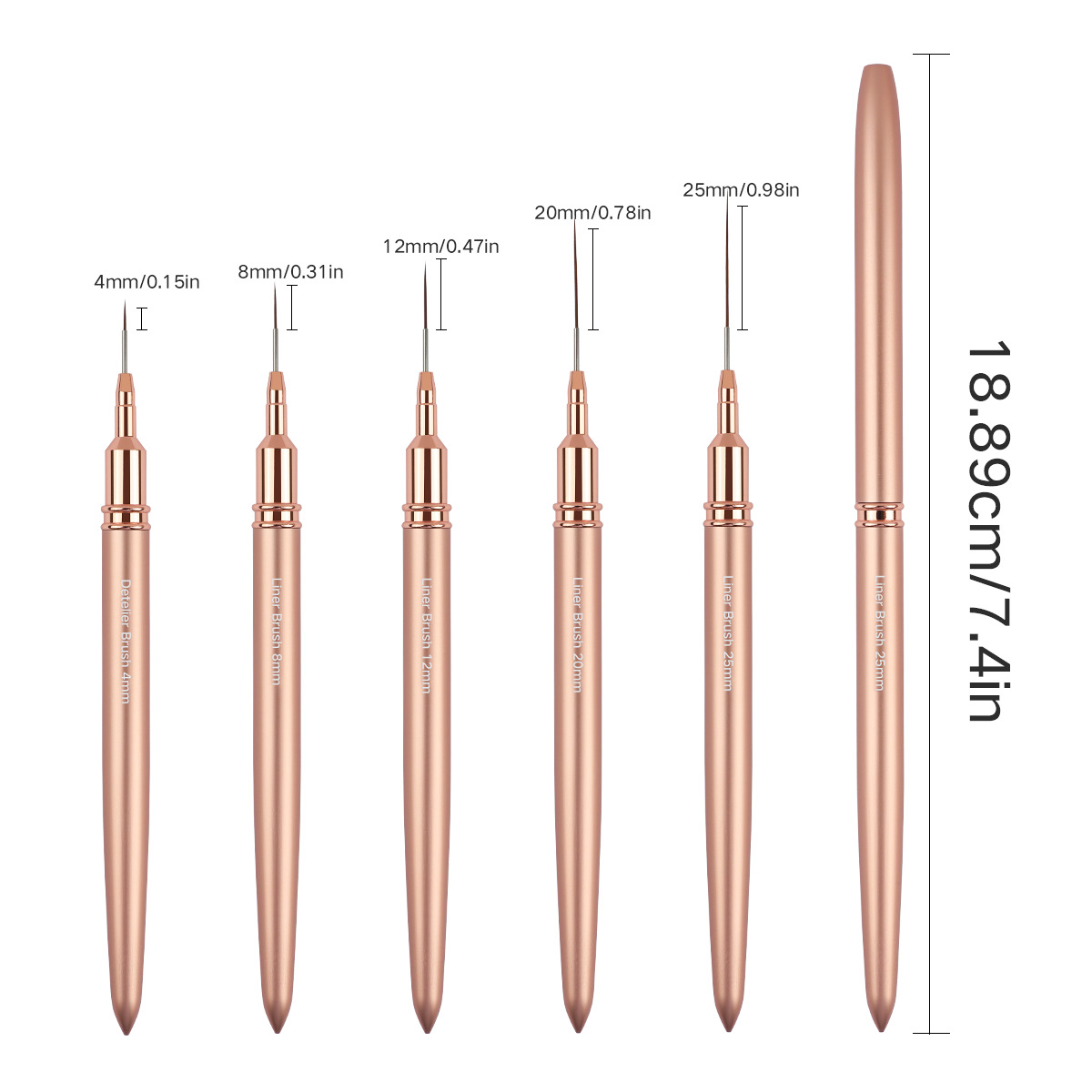 Bolígrafo de uñas transfronterizo, varilla de metal, traje rosa, hilo de dibujo extremadamente fino, tallado y pintura, fábrica de herramientas de uñas profesionales al por mayor