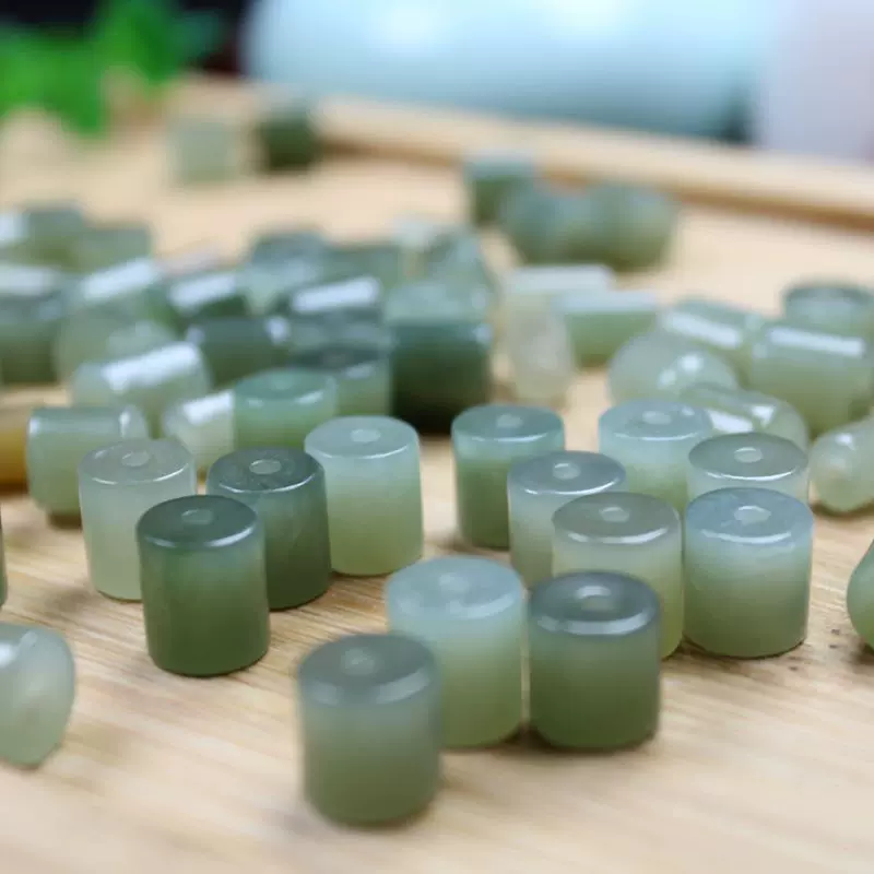 批发 和田玉散珠首饰  和田玉桶珠配饰 直播供应 货源 diy