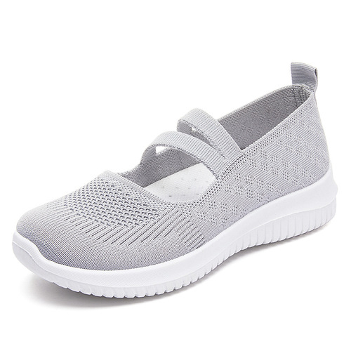 Shoes Women's Autumn New Cloth Shoes Cross-border Large Size Foreign Trade Women's Shoes Wholesale Fly Knitted Shoes Soft Sole Casual Mom Shoes