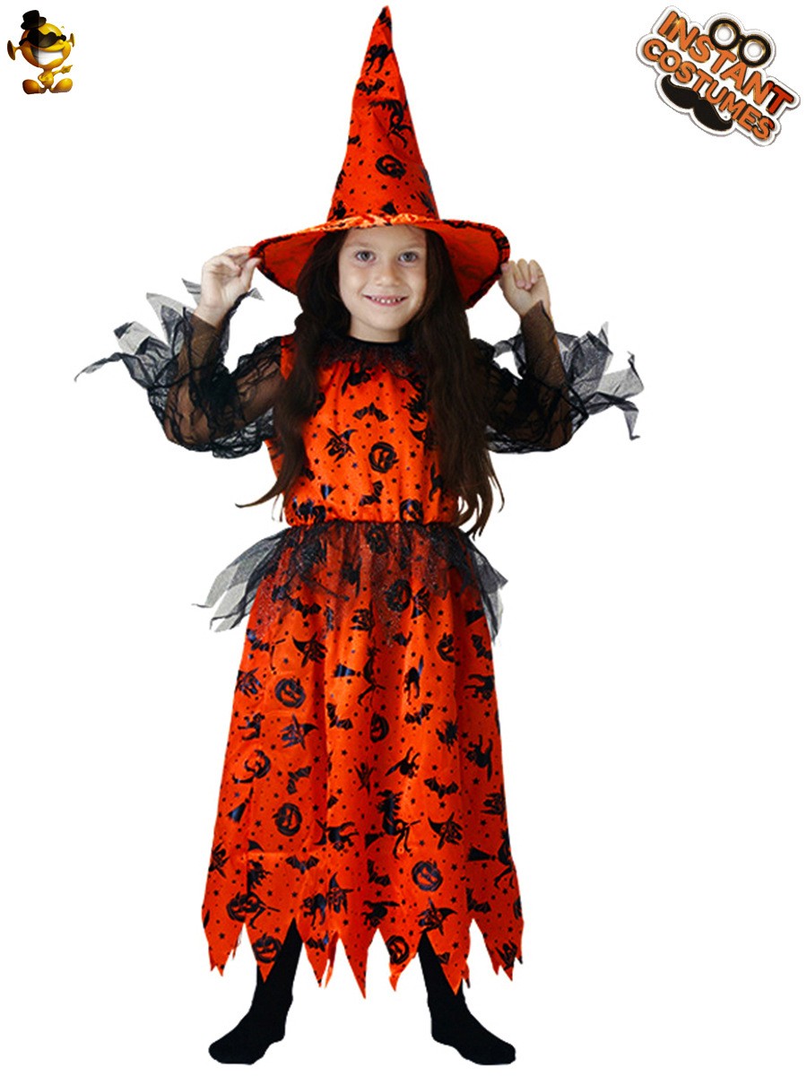 Halloween niños pequeña bruja traje de fiesta niñas bruja juego de rol Cosplay traje