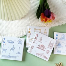 城市印象天津武汉沈阳济南旅游打卡盖章集章本空白内页方方手帐本