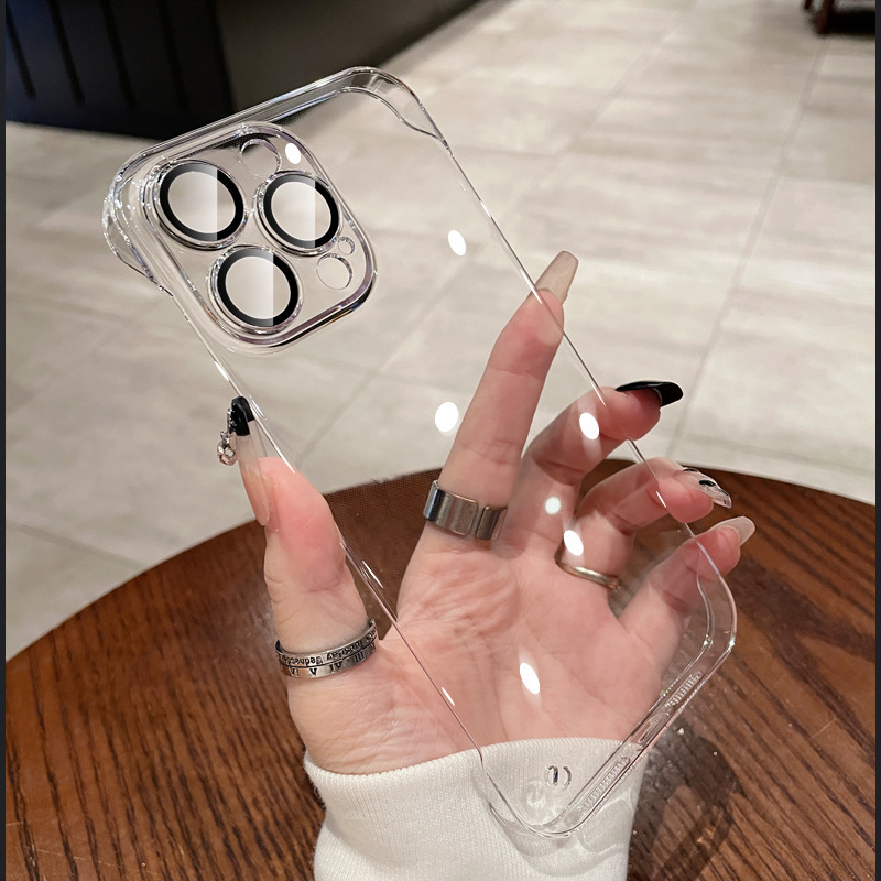 适用iPhone16promax手机壳无边框超薄透明苹果16保护套镜头全包套|undefined