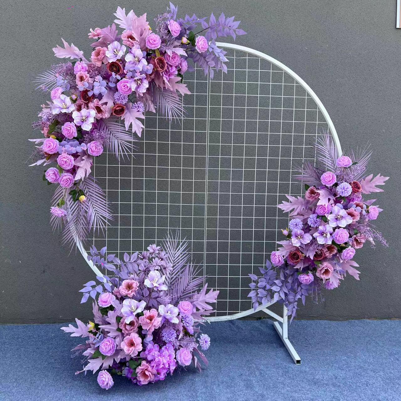 El comercio exterior de la boda flor artificial piso de la boda flor de seda apoyos de la flor de eucalipto flor artificial fila accesorios de la boda floral