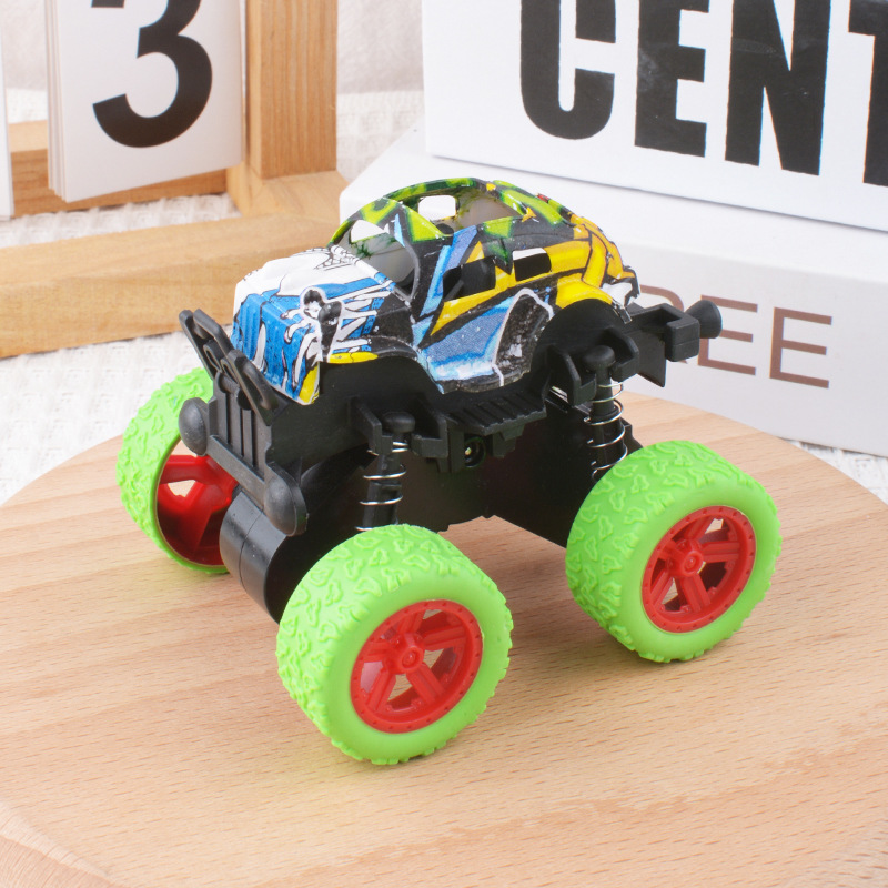 Inercia cuatro tracción graffiti coche todoterreno juguete coche de niños modelo de simulación coche de acrobacias de caída al por mayor