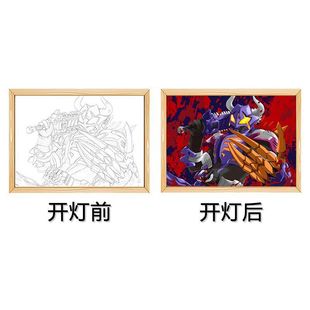 Make Knight Polar Fox Bull Surrounding Lighting Painting Oz Wang Shengren Blade Room Bedroom Dormitory Luminous Ornaments