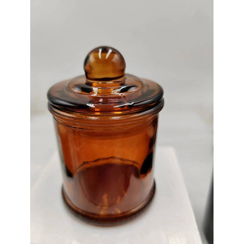 茶色のガラス製アロマキャンドルカップ、家庭用室内キャンドルホルダー、多機能大型茶葉入れ、収納容器|undefined