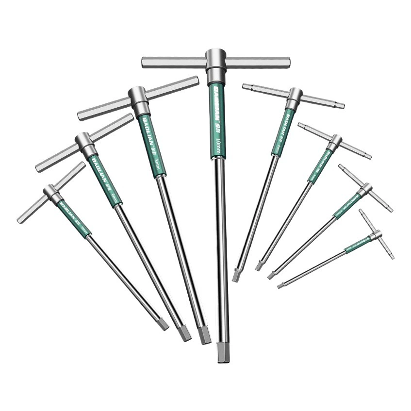 Т-образный высокоскоростной вращающийся шестигранный ключ-слайдер, удлиненный шестигранник внутри 6 квадратных 2 мм, Автомобильный ремонт промышленного класса