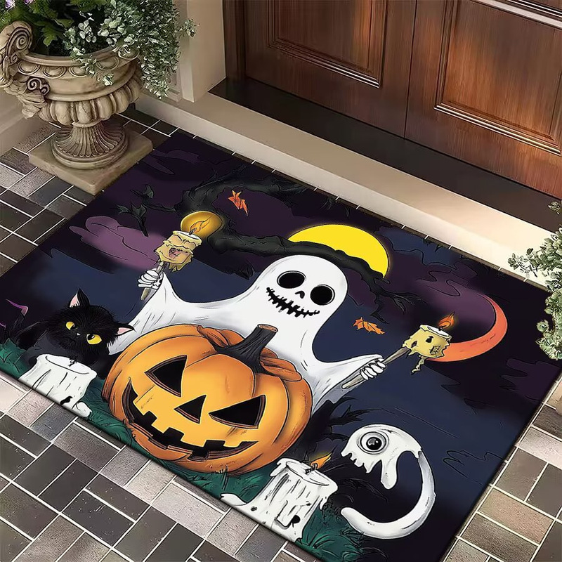 ハロウィンクロスボーダーフロアマット面白いカボチャホリデーデコレーションフロアマットバスルームトイレキッチンドアマット|undefined