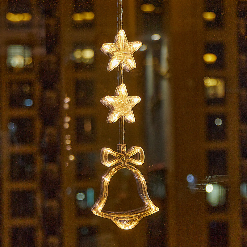 Nuevo estilo transfronterizo Navidad ambiente creativo LED ventosa decoración de la lámpara decoración del festival lámpara de estrella de cinco puntas colgante colgante image 9