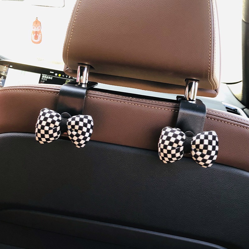 Gancho de coche, respaldo del asiento del coche, almacenamiento invisible trasero multifuncional, gancho pequeño, accesorios de decoración de coche lindos para mujer