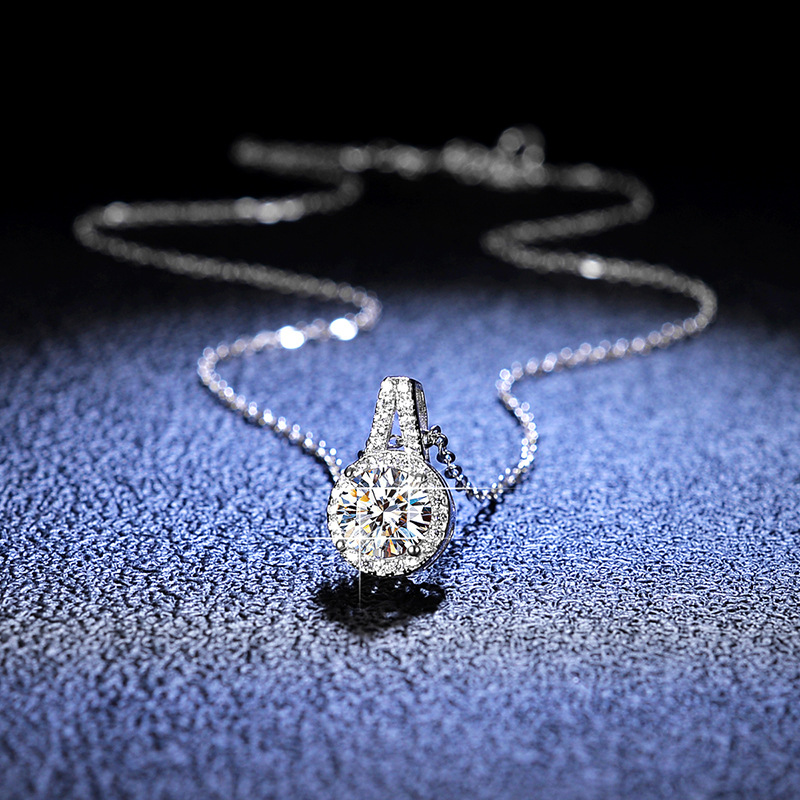 Tancise Colier cu pandantiv Moissanite din argint cu personalitate de lux Cadou clasic de petrecere pentru femei_voghion.com