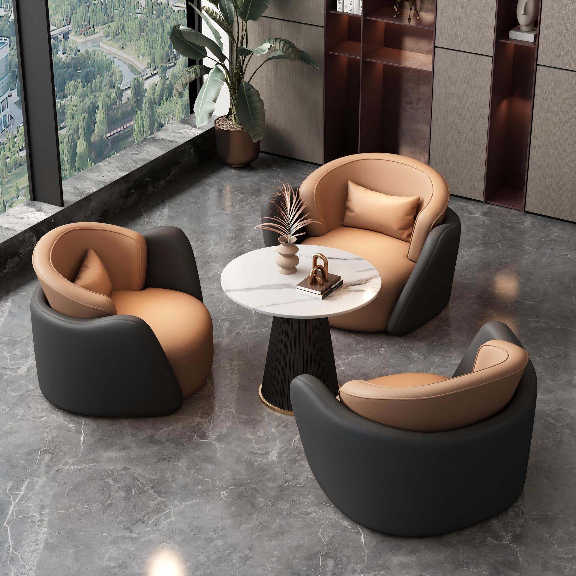 Mesa y silla de negociación sala de estar de lujo ligero sala de estar moderna mesa de recepción mesa de negociación oficina de ventas salón de belleza recepción