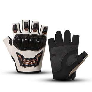 Motorcycle Motorcycle Summer Wear-Resistant Anti-Fall Anti-Slip Breathable Outdoor Mountaineering Hard Shell Cycling Half-Finger Gloves