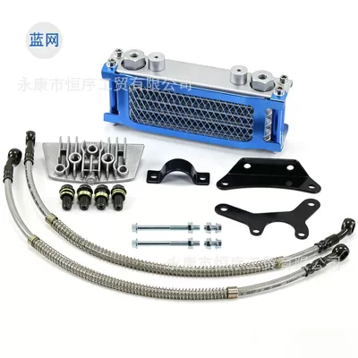 Off-Road Motorcycle Monkey Bike Soyutma sisteminin digər hissələri - oil-cooler-kit-blue-mesh
