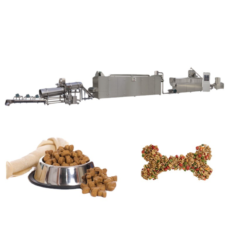 带蒸汽调制器鲜肉狗粮颗粒机猫粮湿法工艺生产线