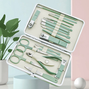 Wholesale stainless steel nail Clippers 18-piece nail clippers nail clippers eagle nose clippers nail tools eyebrow manicure suit