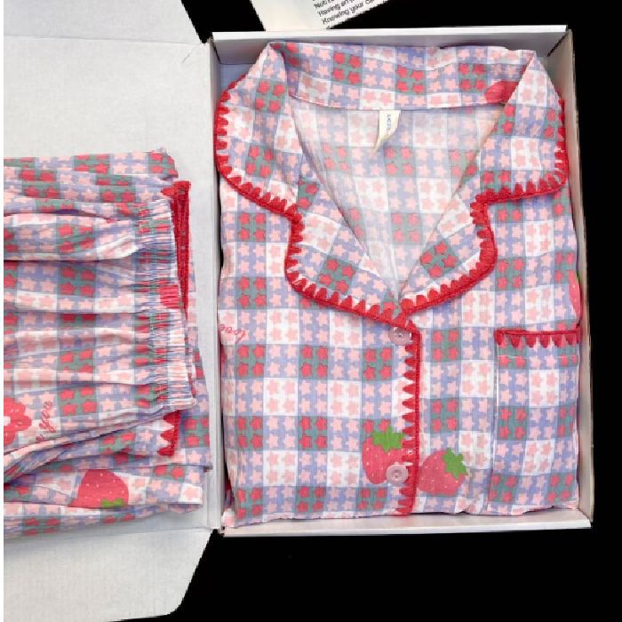 Chatter en vivo explosión con cojín de pecho primavera y otoño dulce nubes algodón de manga larga pijama de niñas estudiantes set de ropa de hogar