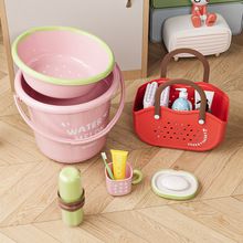 多巴胺水桶家用洗漱套装手提卡通储水桶学生宿舍用加厚洗澡桶盆子