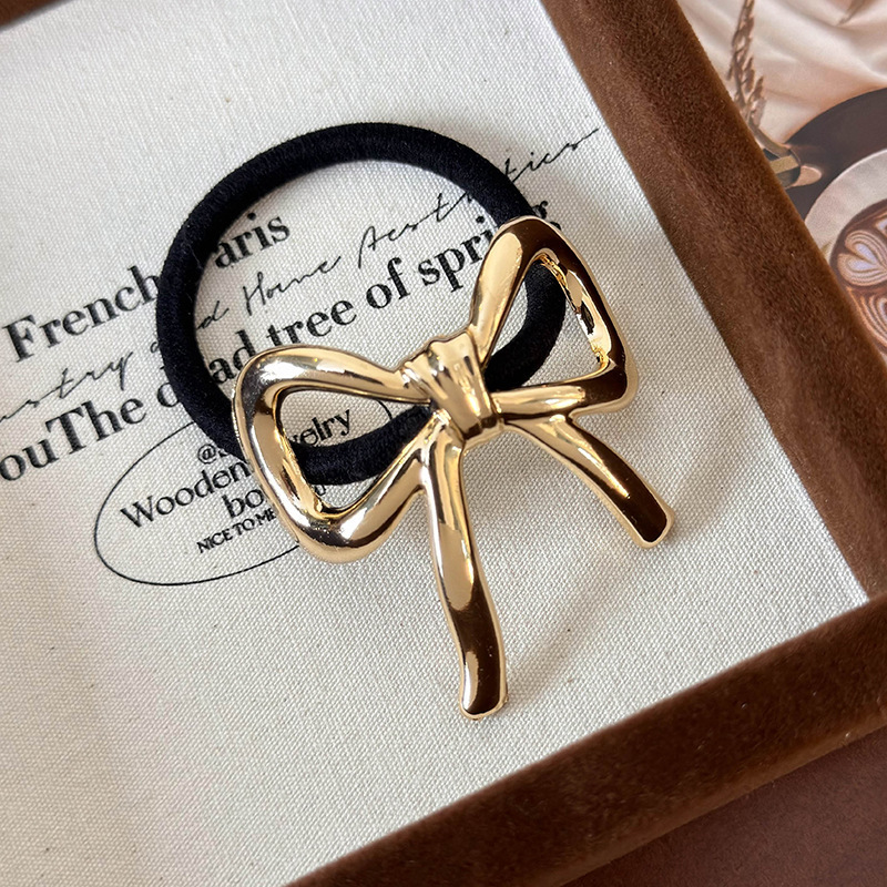 Alloy Material Women's Simple Style Classic Style Bow Knot Alloy Patchwork Hair Tie