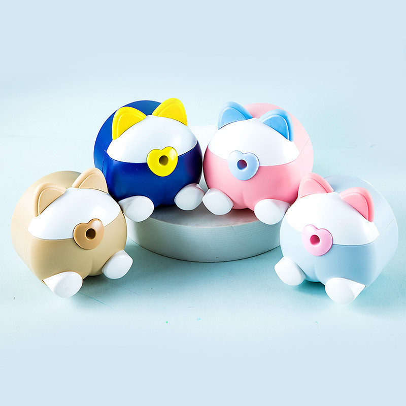 Happy 7826PP lindo mascota lindo sacapuntas Sacapuntas de lápiz de manivela de los niños sacapuntas automático de la pluma papelería del estudiante