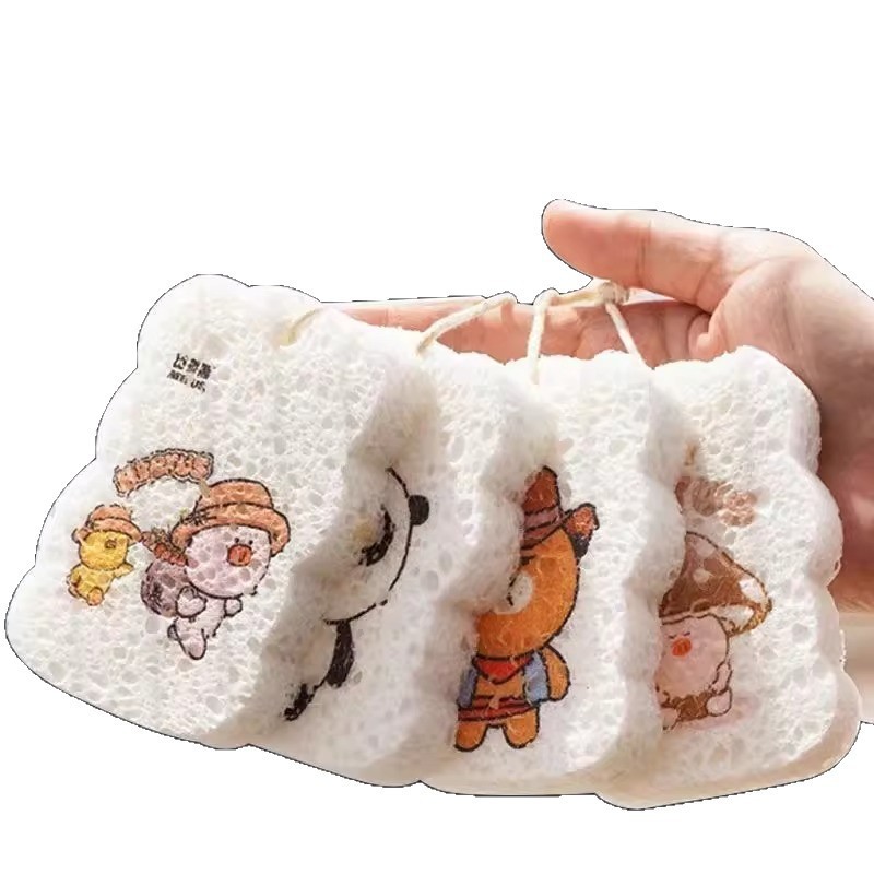 卸売木材パルプ綿食器洗い布、ノンスティックオイルスポンジ、吸水性拡大雑巾、キッチン食器洗い、油除去、鍋洗い加工品|undefined