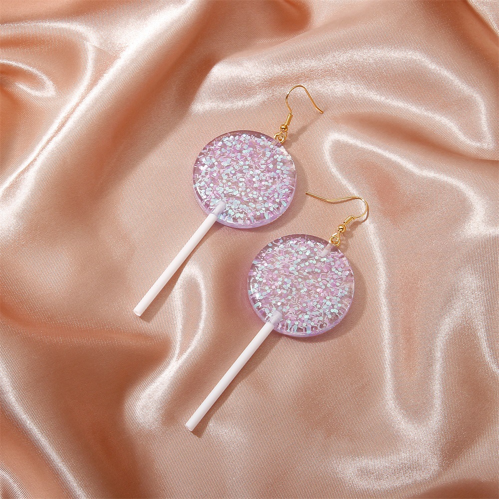 Wholesale Fashion Transparent Heart Lollipop Earrings display picture 5