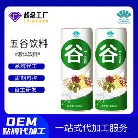 定制五谷杂粮饮品OEM 易拉罐饮料低糖低脂五谷杂粮植物饮料贴牌