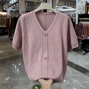 Mom's Summer Style Ice Silk Shirt Short-Sleeved T-Shirt Middle-Aged and Elderly Women's Summer Elegant Tops Two-Piece Suit