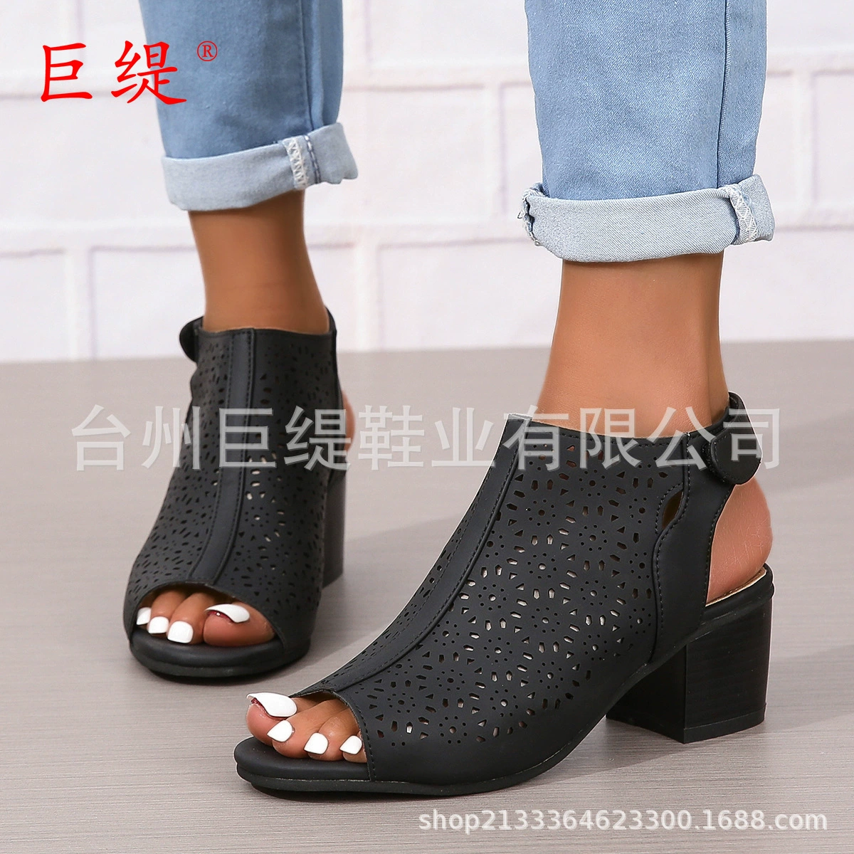 Juti в наличии многолетнее поколение 2023 летние римские женские сандалии нового поколения с лазерными бойницами на толстом каблуке