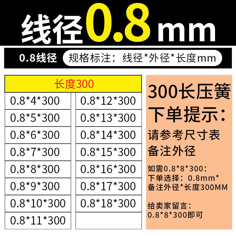 大小スプリング 圧縮スプリング 圧縮圧力スプリング 衝撃吸収リターン Y型スプリング 線径0.2～5.0mmスプリング|undefined