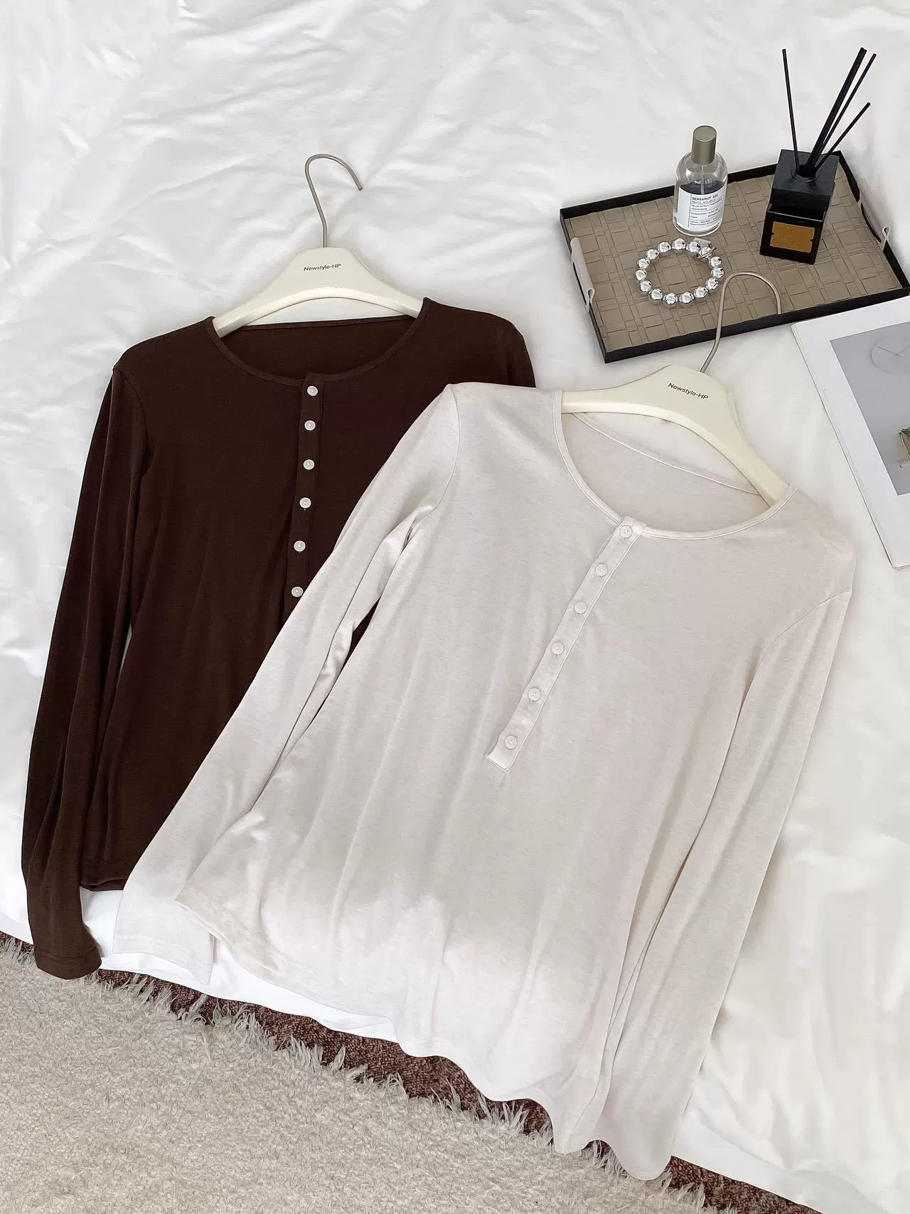 Spot Lyocell Tencel ацетат овечья шерсть Генри Фрита Лила кнопочная нижняя рубашка с длинным рукавом в полоску осень и зима