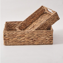 新款餐厅客厅家用套二水果托盘水葫芦草编织水果点心盘面包盘编托