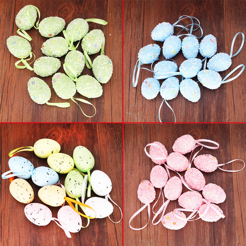 New Easter decorative pendant 3*4cm spotted bubble egg colorful Easter egg cartoon toy egg