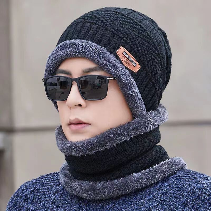 中高年男性の冬用暖かい耳保護帽子、高齢者、お父さん、おじいちゃん、冬用の厚いニットウール帽子|undefined