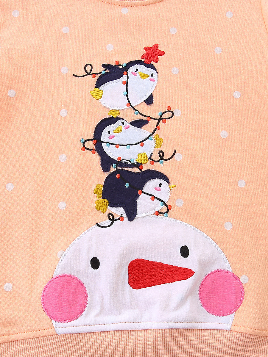 Navidad al por mayor camisetas de niños bordadas camisetas de otoño nuevos productos de algodón para niños camisetas de manga larga