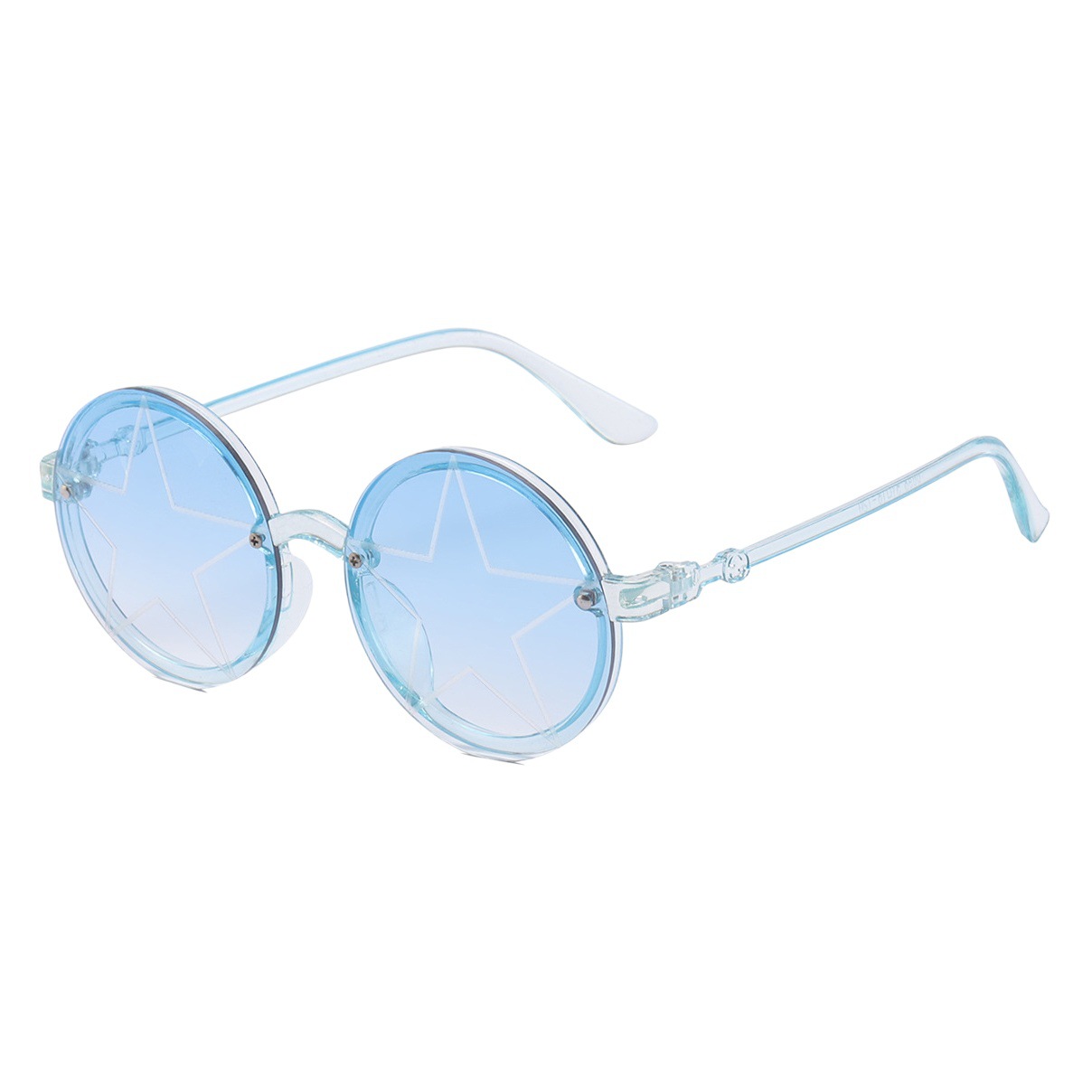 2021 gafas de juego de estilo coreano mismo estilo gafas de sol para niños personalidad de la moda transfronteriza gafas de marco redondo gafas de sol de estrella de cinco puntas