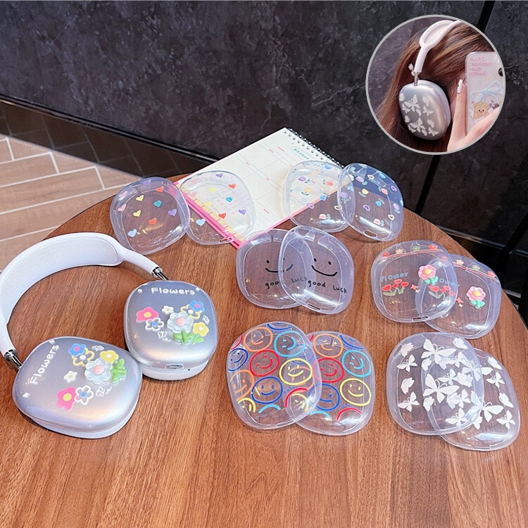 Ins Style Suitable for AirPodsMax Headset Creative Transparent Soft Shell Apple Headset Protective Case DIY Ins Style Suitable for AirPodsMax Headset Creative Transparent Soft Shell Apple Headset Protective Case DIY