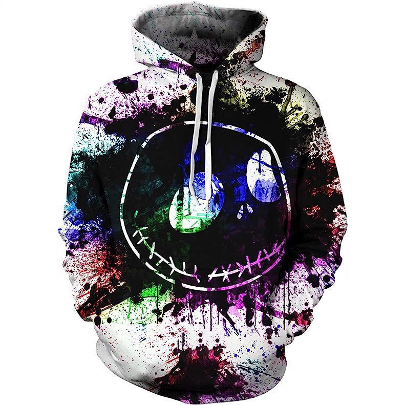 2025 New Autumn and Winter European and American 3D Printed Loose and Comfortable Long-Sleeved Hooded Pullover Hooded Sweatshirt Men's Clothing