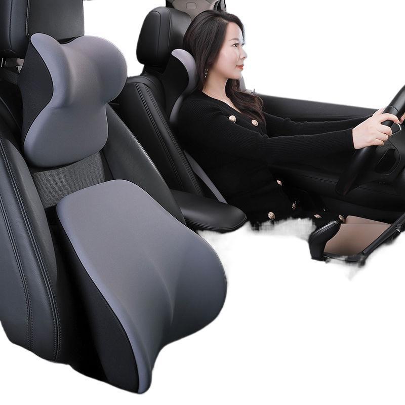 車のヘッドレスト、車の枕、車のシートのヘッドレスト、ユニバーサル車のネックサポートと腰サポート一体型スポーツシート|undefined