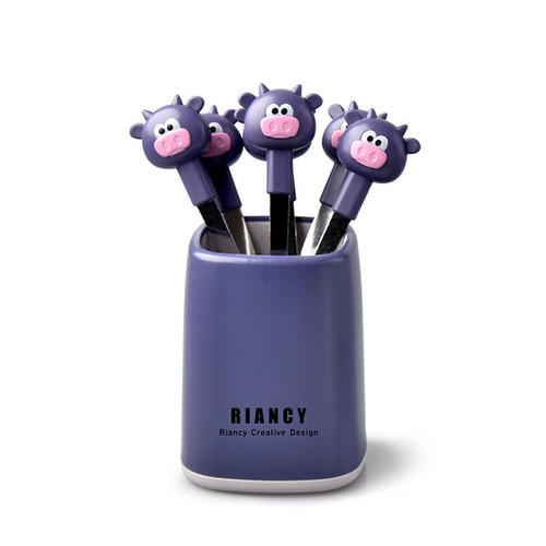 Calf fruit fork creative cartoon RB573 stainless steel restaurant dessert cake snack mooncake two-tined small fork